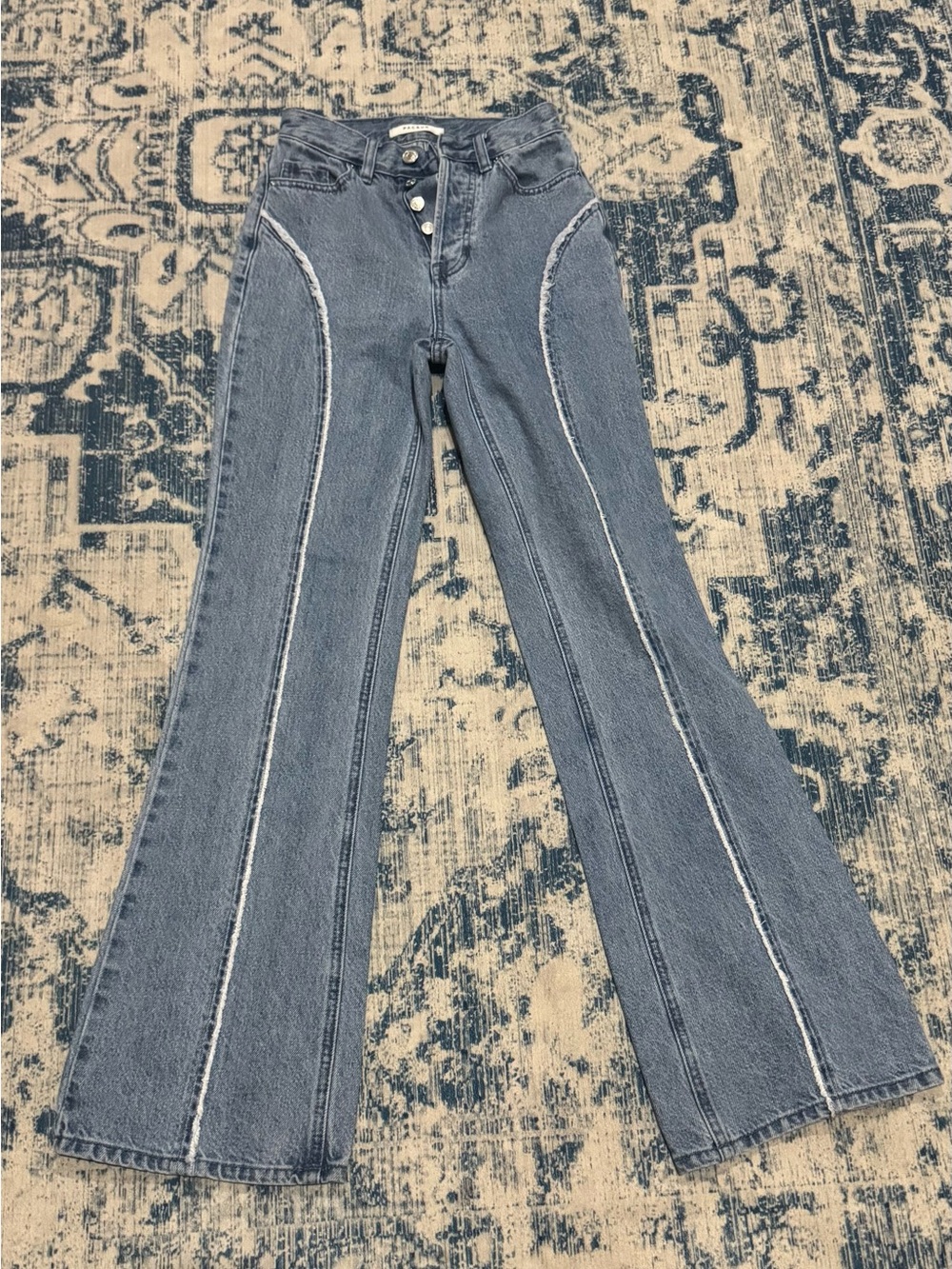 PacSun High-Rise Flare Jeans in Grey Wash